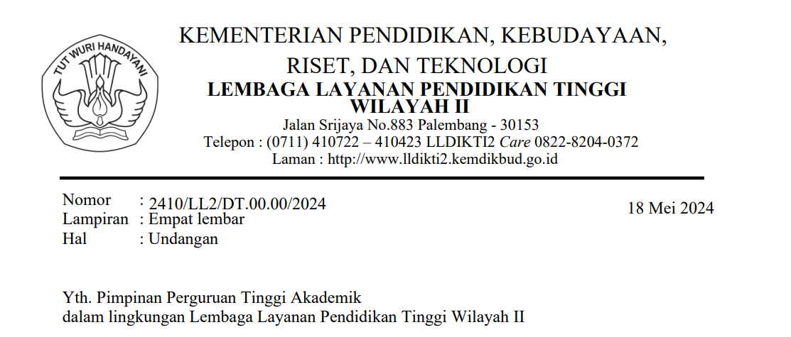 Undangan Bimbingan Teknis Tata Kelola MBKM